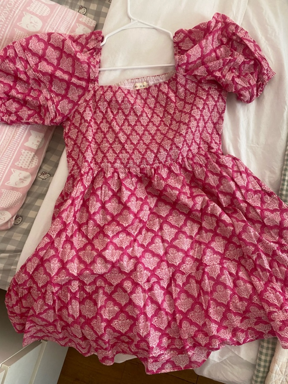 Roller Rabbit Pink and White Smocked Dress